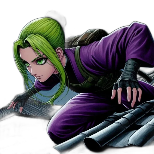 weapon, jacket, sword, comic book art, concept art, anime, cyberpunk, snow transparent PNG cut-out