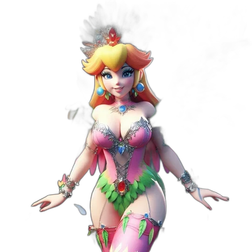dress, staff, concept art, fantasy art, 3d render, pixel art, pastel, colorful transparent PNG cut-out