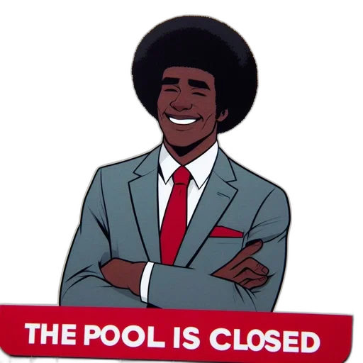 staff, illustrated, character, afro, hairdo, smiles, confidently, while transparent PNG cut-out