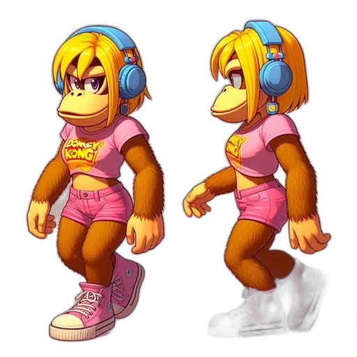creature, jacket, concept art, 3d render, pixel art, cartoon, female, animated transparent PNG cut-out