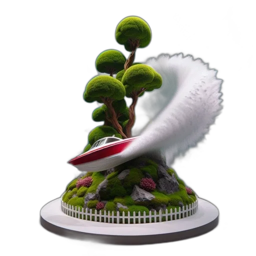 hat, crown, tree, staff, 3d render, concept art, photorealistic, forest transparent PNG cut-out