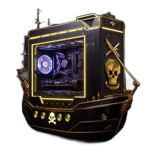 robot, crown, weapon, mask, 3d render, cyberpunk, concept art, pixel art transparent PNG cut-out
