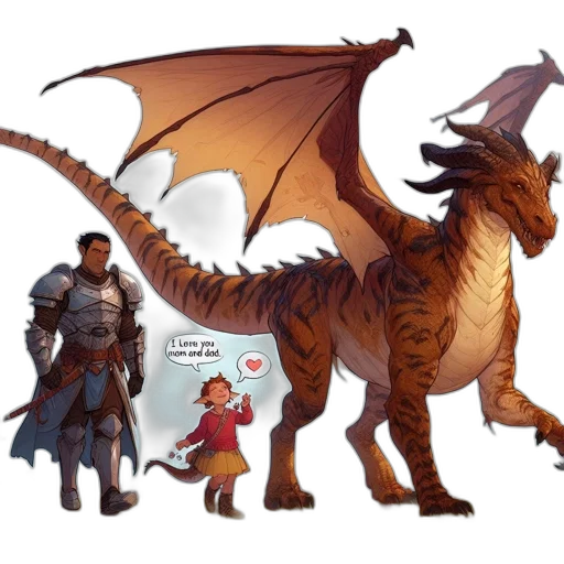 dragon, concept art, fantasy art, pixel art, comic book art, fire, red, open transparent PNG cut-out