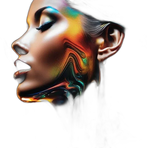 face, mask, hair, crown, photorealistic, watercolor, concept art, 3d render transparent PNG cut-out