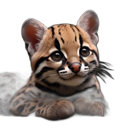 animal, creature, photorealistic, 3d render, fantasy art, oil painting, young, feline transparent PNG cut-out