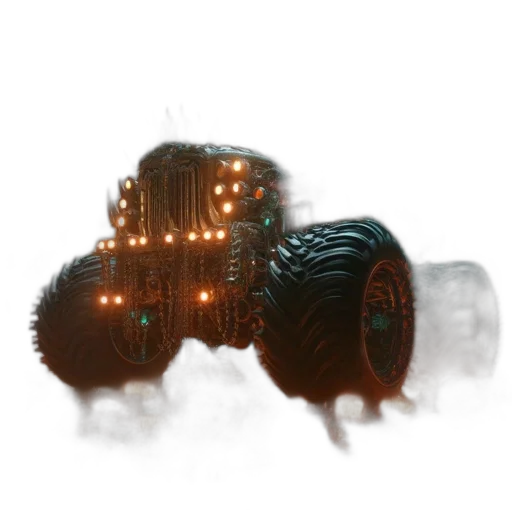 robot, weapon, car, creature, concept art, 3d render, cyberpunk, pixel art transparent PNG cut-out