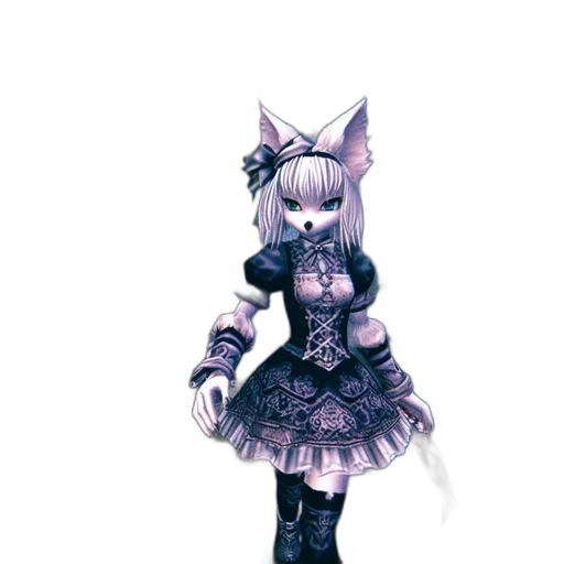 dress, staff, animal, creature, concept art, fantasy art, anime, pixel art transparent PNG cut-out