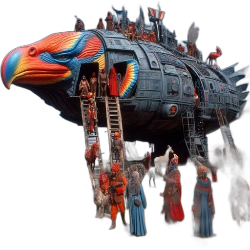 dragon, weapon, creature, robot, concept art, 3d render, fantasy art, outer space transparent PNG cut-out