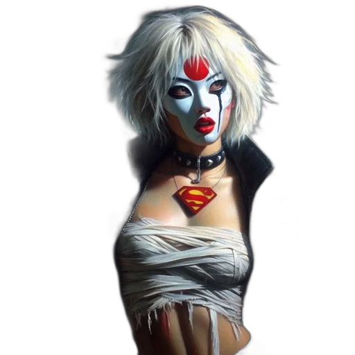 mask, fantasy art, comic book art, concept art, photorealistic, character, platinum, blonde transparent PNG cut-out