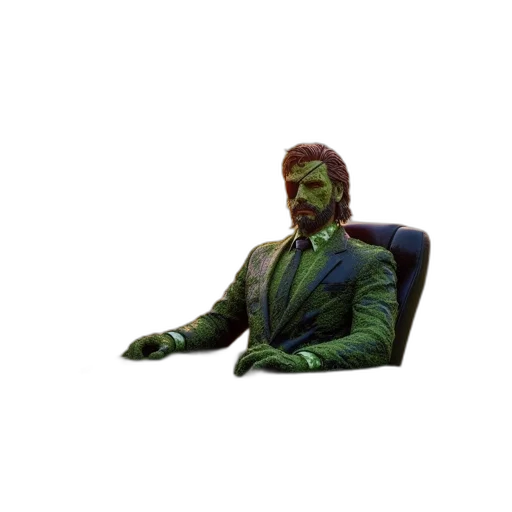 furniture, jacket, staff, face, pixel art, 3d render, concept art, vaporwave transparent PNG cut-out