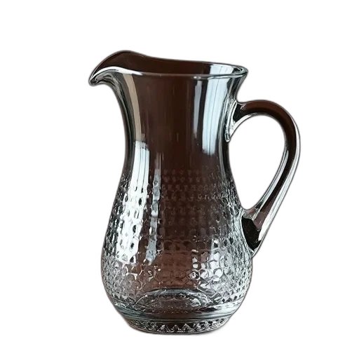 bottle, 3d render, photorealistic, clear, glass, pitcher, textured, surface transparent PNG cut-out