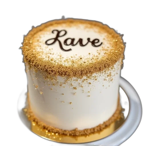 food, crown, 3d render, cake, gold, glitter, decoration, name transparent PNG cut-out