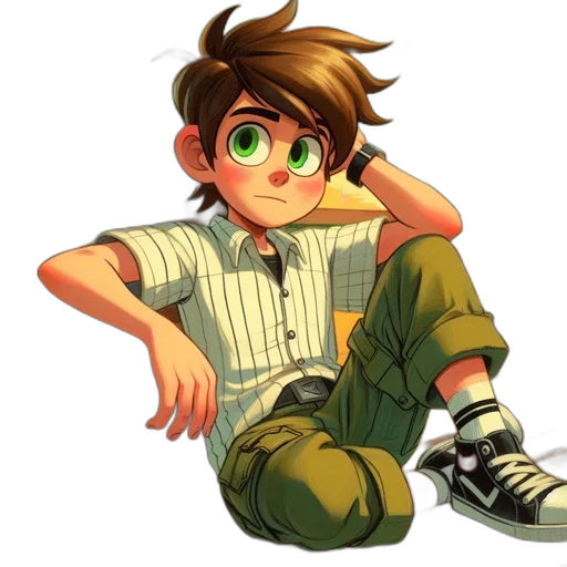 cartoon, pixel art, concept art, anime, green, earth tones, golden, pastel transparent PNG cut-out