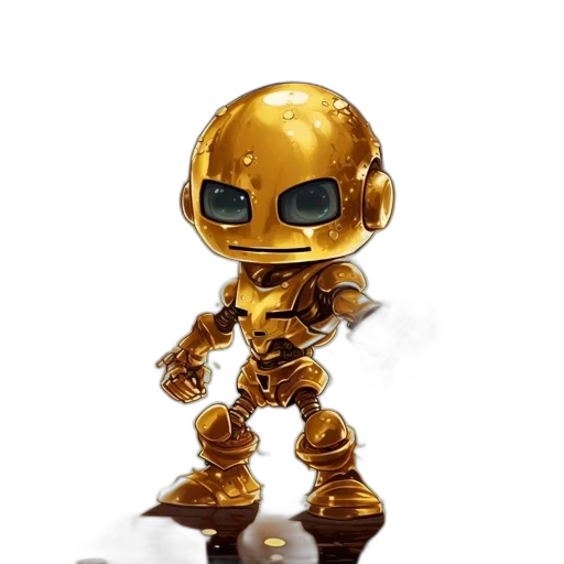 robot, concept art, 3d render, pixel art, fantasy art, golden, robotic, figure transparent PNG cut-out
