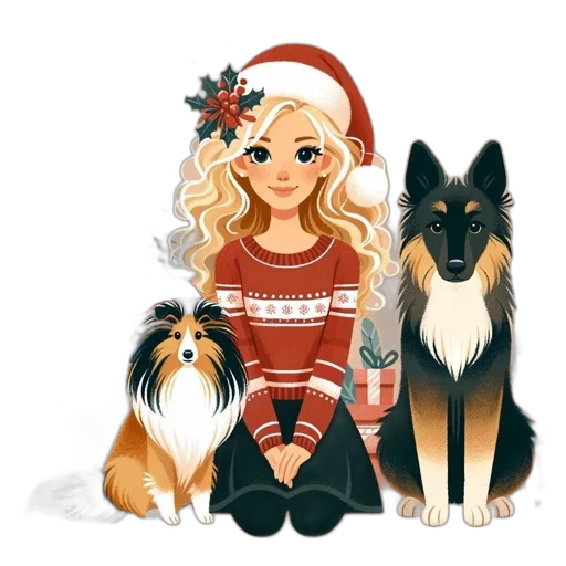 pixel art, fantasy art, cartoon, concept art, red, monochrome, woman, santa transparent PNG cut-out