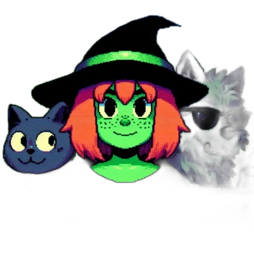 staff, hat, mask, pixel art, concept art, fantasy art, cartoon, green transparent PNG cut-out