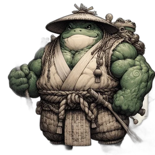 concept art, fantasy art, 3d render, photorealistic, large, muscular, frog, traditional transparent PNG cut-out