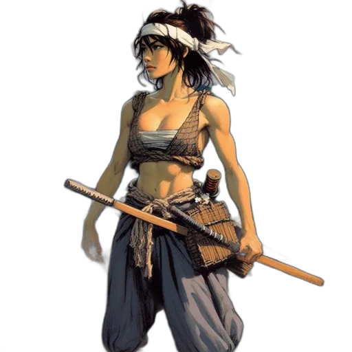 staff, weapon, concept art, fantasy art, comic book art, pixel art, earth tones, woman transparent PNG cut-out