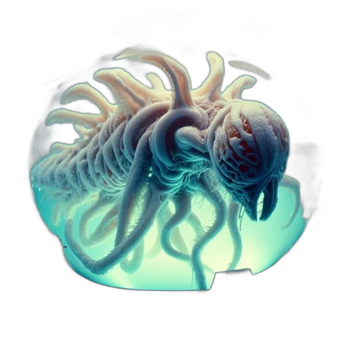 creature, animal, hair, mask, concept art, fantasy art, 3d render, pixel art transparent PNG cut-out
