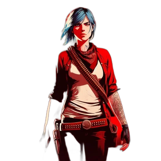 staff, jacket, concept art, comic book art, pixel art, fantasy art, red, blue transparent PNG cut-out