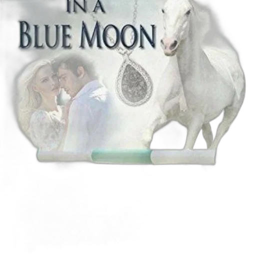 blue, book, cover, white, horse, couple, title, moon transparent PNG cut-out