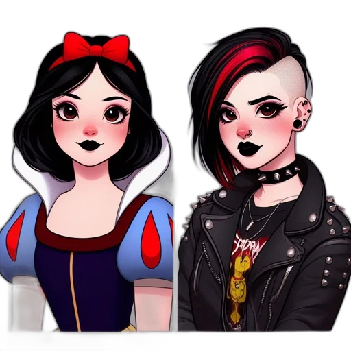 cartoon, concept art, fantasy art, comic book art, dark, red, two, side-by-side transparent PNG cut-out