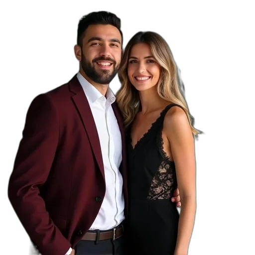 jacket, dress, staff, face, man, woman, standing, next transparent PNG cut-out