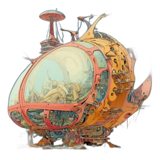 robot, weapon, car, concept art, fantasy art, 3d render, comic book art, outer space transparent PNG cut-out