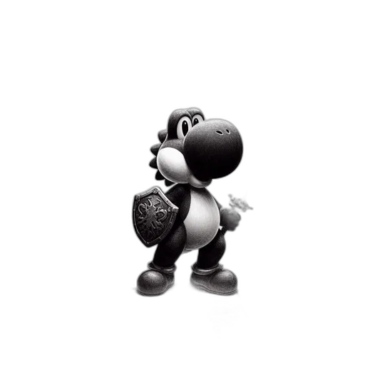 robot, animal, creature, weapon, 3d render, concept art, cartoon, monochrome transparent PNG cut-out