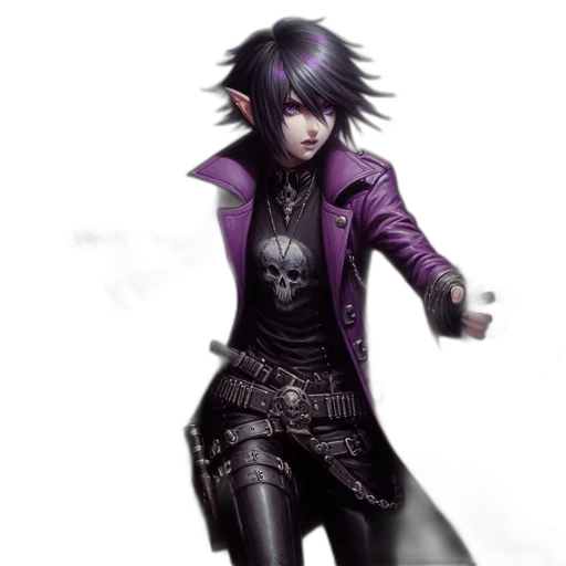 jacket, staff, weapon, concept art, fantasy art, cyberpunk, comic book art, dark transparent PNG cut-out