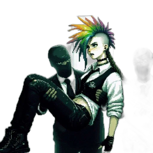mask, staff, jacket, weapon, cyberpunk, concept art, comic book art, fantasy art transparent PNG cut-out