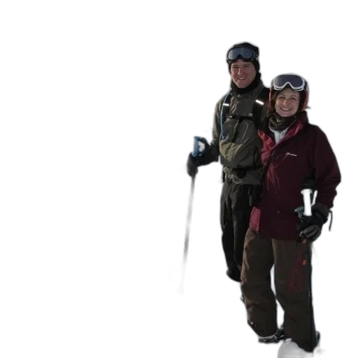 staff, snow, man, woman transparent PNG cut-out