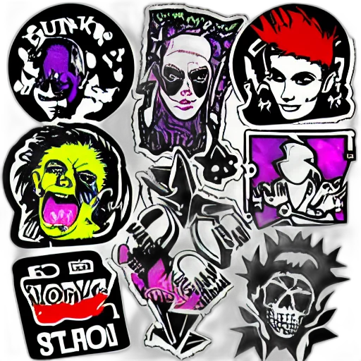 comic book art, punk, sticker, art, page transparent PNG cut-out