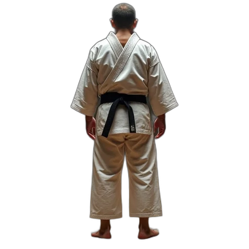 jacket, staff, weapon, photorealistic, judo, athlete, standing, tatate transparent PNG cut-out