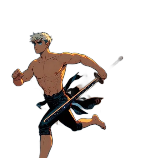 weapon, sword, staff, pixel art, concept art, anime, comic book art, golden transparent PNG cut-out