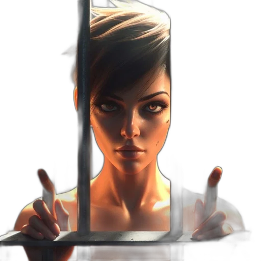 face, weapon, robot, concept art, comic book art, cyberpunk, pixel art, neon lights transparent PNG cut-out