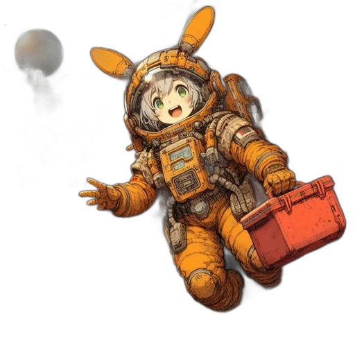 robot, mask, creature, concept art, pixel art, anime, 3d render, outer space transparent PNG cut-out