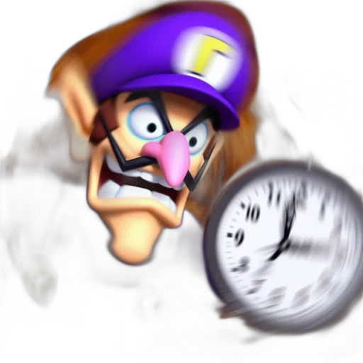 face, weapon, concept art, 3d render, pixel art, photorealistic, waluigi, iconic transparent PNG cut-out
