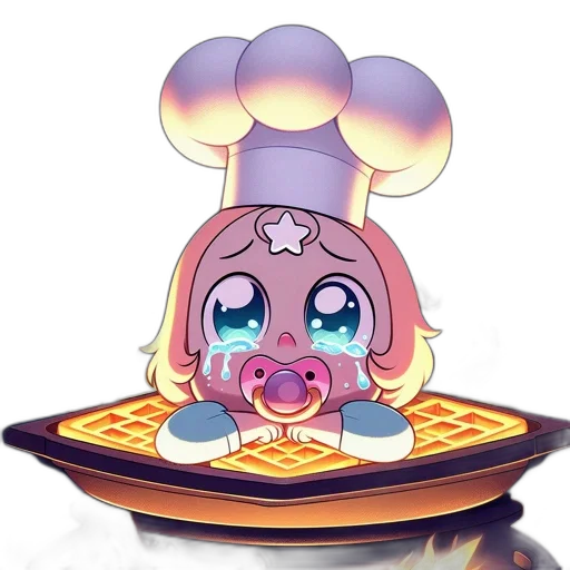 food, crown, creature, pixel art, concept art, vaporwave, anime, tearful transparent PNG cut-out