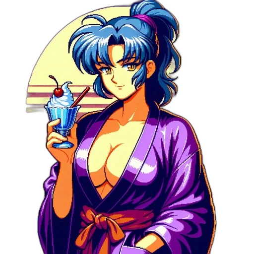 staff, dress, vaporwave, pixel art, anime, cyberpunk, neon lights, fire transparent PNG cut-out