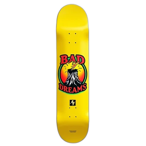 yellow, skateboard, graphic, design, featuring, black, white, image transparent PNG cut-out