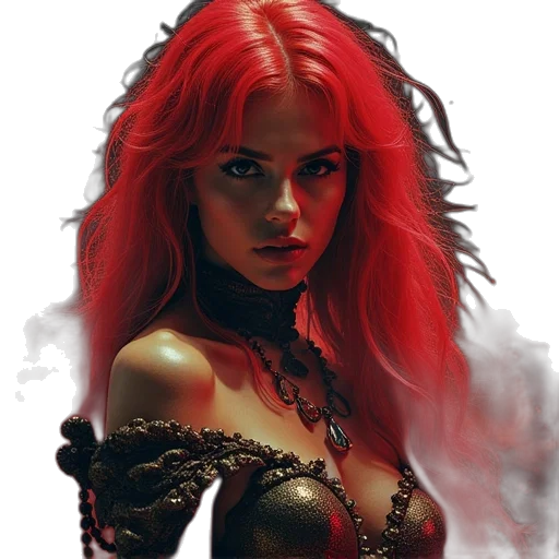 fantasy art, comic book art, concept art, photorealistic, fire, red, original, poster transparent PNG cut-out