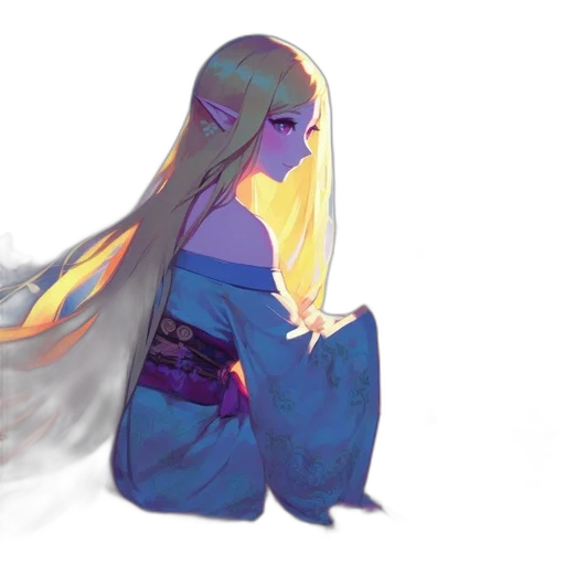 dress, dragon, creature, hair, concept art, watercolor, fantasy art, anime transparent PNG cut-out