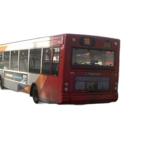 car, 3d render, photorealistic, concept art, red, bus, number, parked transparent PNG cut-out