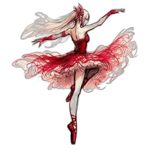 dress, concept art, fantasy art, pixel art, anime, red, elegant, female transparent PNG cut-out