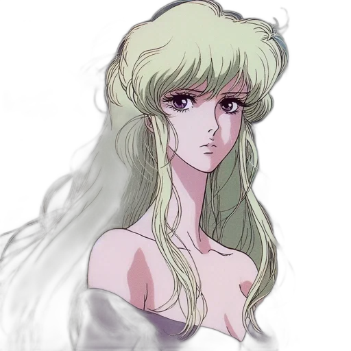 hair, anime, fantasy art, watercolor, vaporwave, pastel, green, monochrome transparent PNG cut-out