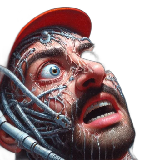 face, robot, creature, mask, photorealistic, concept art, comic book art, 3d render transparent PNG cut-out
