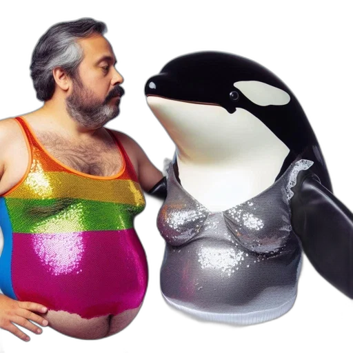 vaporwave, unusual, pairing, occurs, shirtless, man, colorful, rainbow transparent PNG cut-out