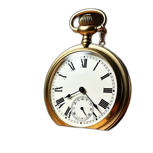 jewelry, 3d render, photorealistic, vintage, pocket, watch, gold, case transparent PNG cut-out