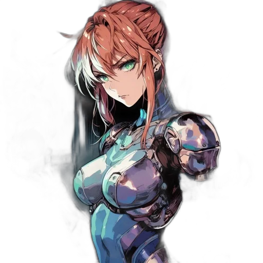 robot, weapon, dress, sword, concept art, cyberpunk, anime, fantasy art transparent PNG cut-out